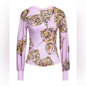 EUC Versace Jeans Lavender and Gold Women's Open Back Top No Size Tag